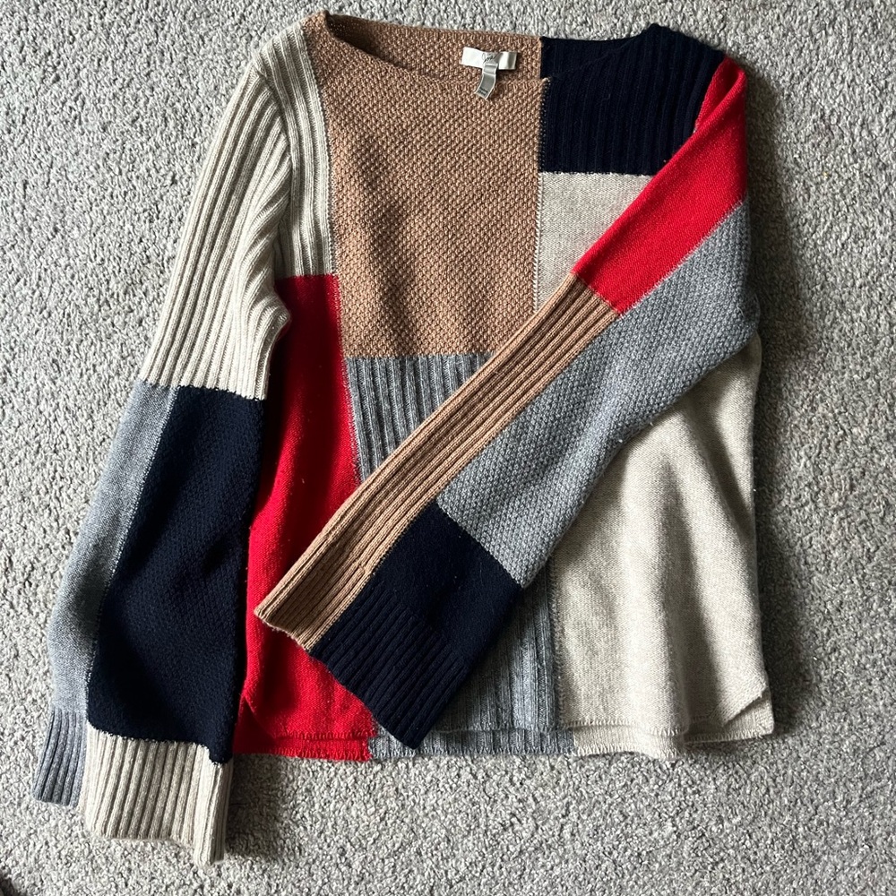 Joie Colorblock Cashmere Blend Sweater Size Small